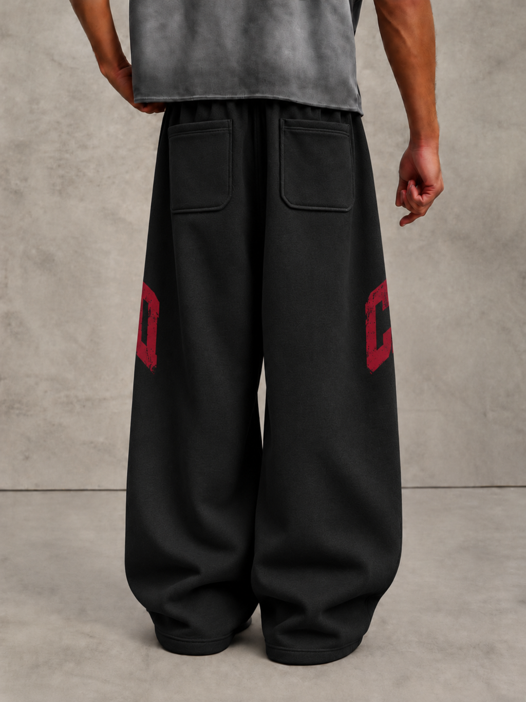 THRD CULT VARSITY SWEATPANTS - BLACK