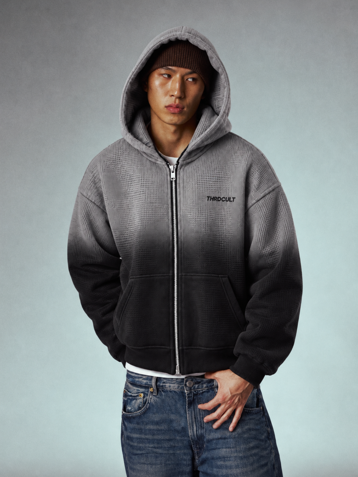 SHADOW FADE WAFFLE HOODIE