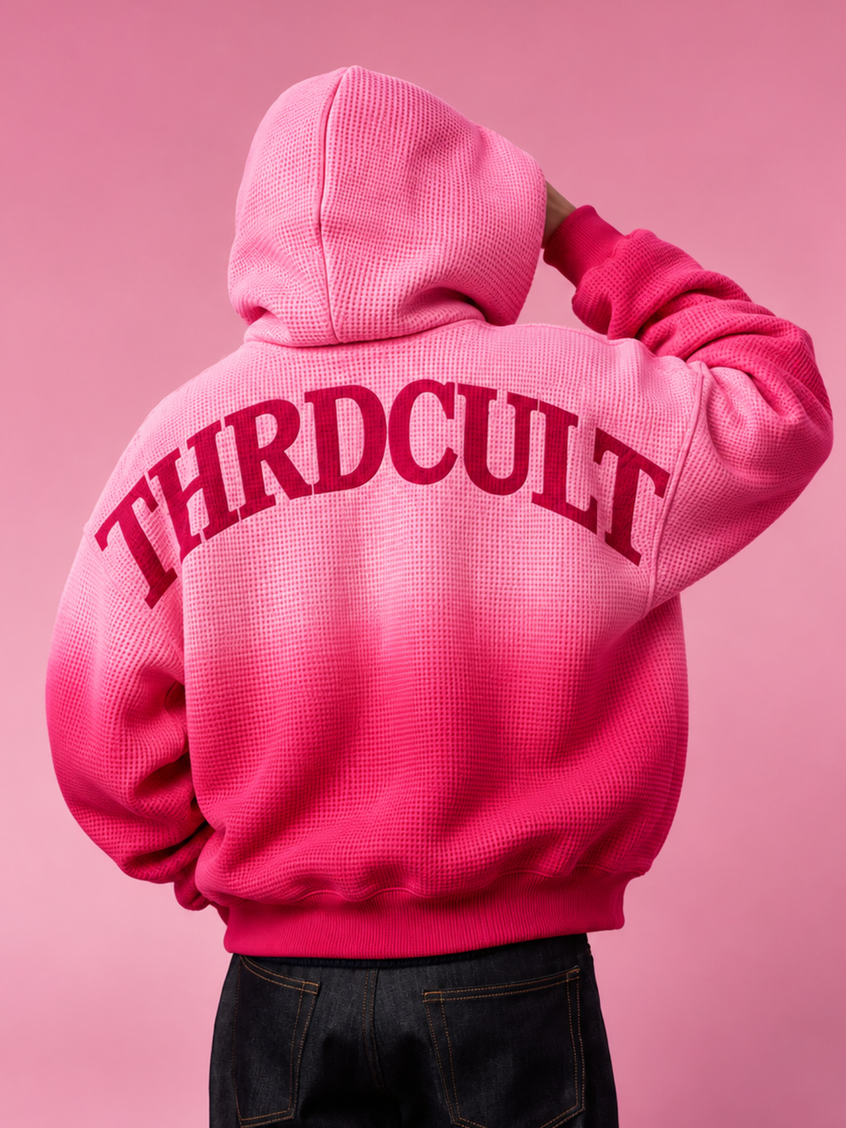 PINK HAZE WAFFLE HOODIE